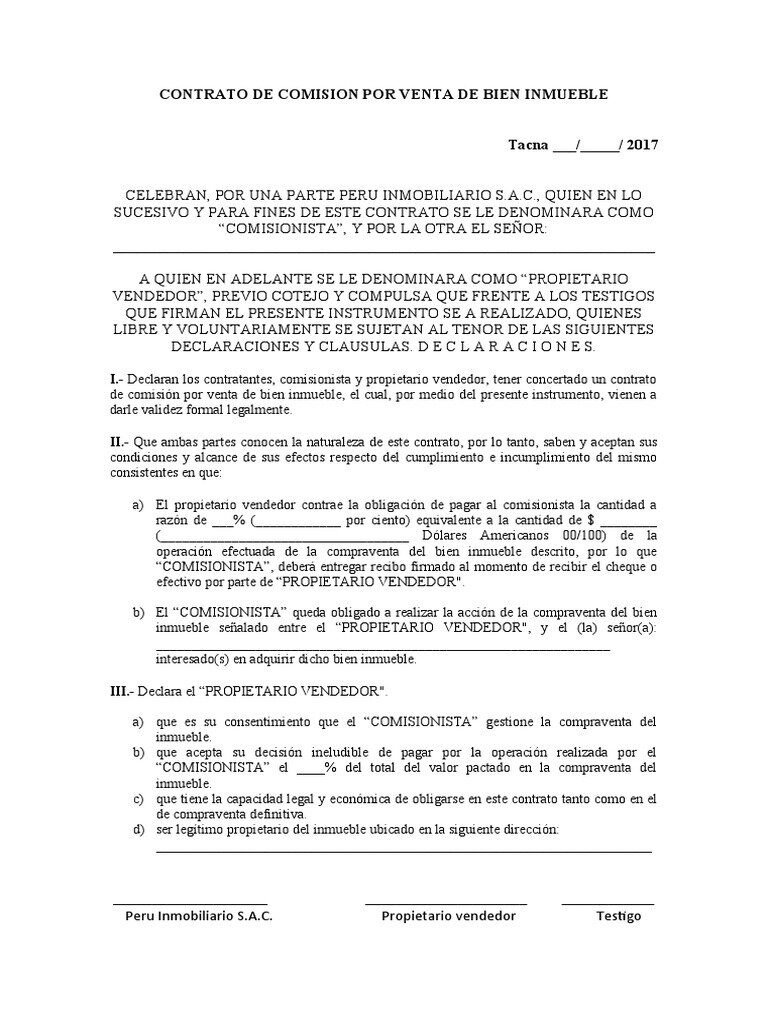 Comisiones por venta de propiedades