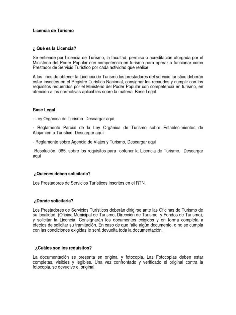 Coste de la Licencia Turística