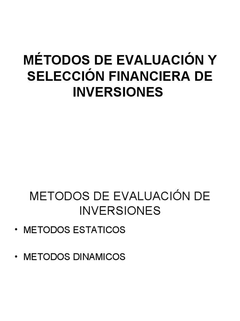 Investigación y Selección de Inversiones