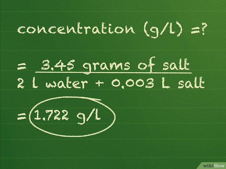 Reorganización para calcular la concentración