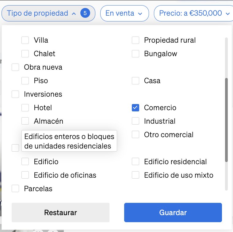 Tipos de Propiedades Disponibles